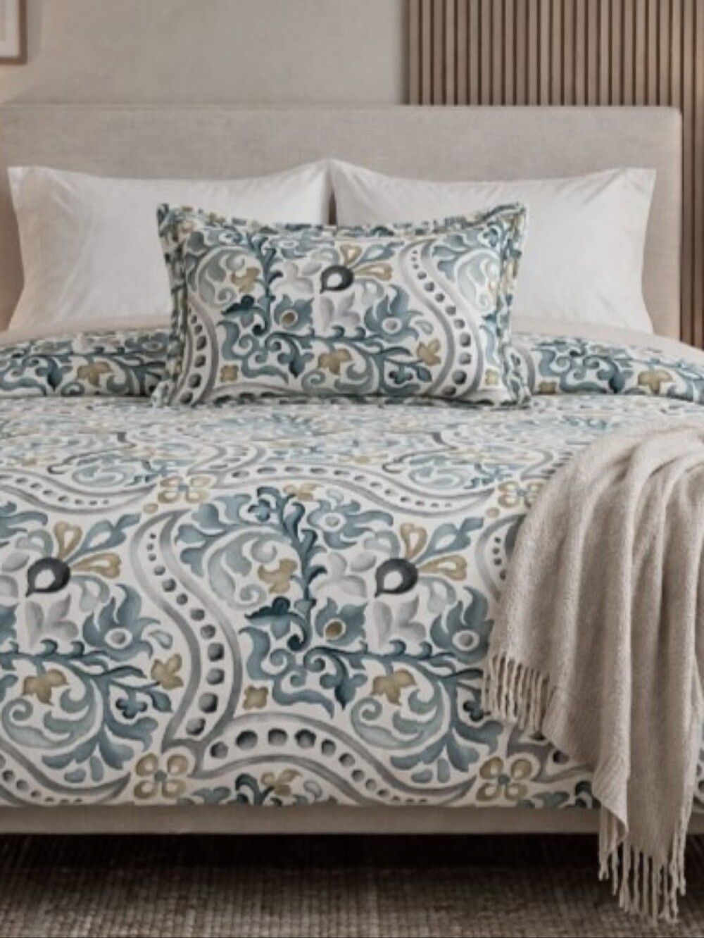 Retired Jacquelyn Pottery Barn Cali King Duvet Cover & 1 Sham Caesarea Israel